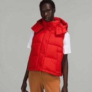 BNWT Lululemon Wunder Puff Cropped Vest Grenadine Red Size 4